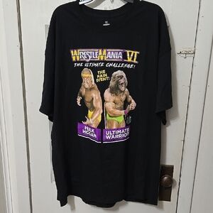 WrestleMania VI Graphic Black T-Shirt 3X Officially LICENSED